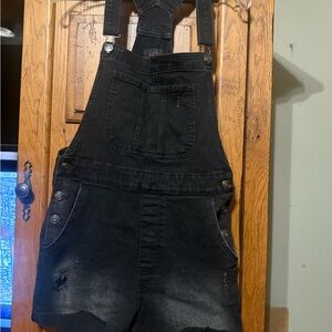 No Boundaries Black Denim Overalls